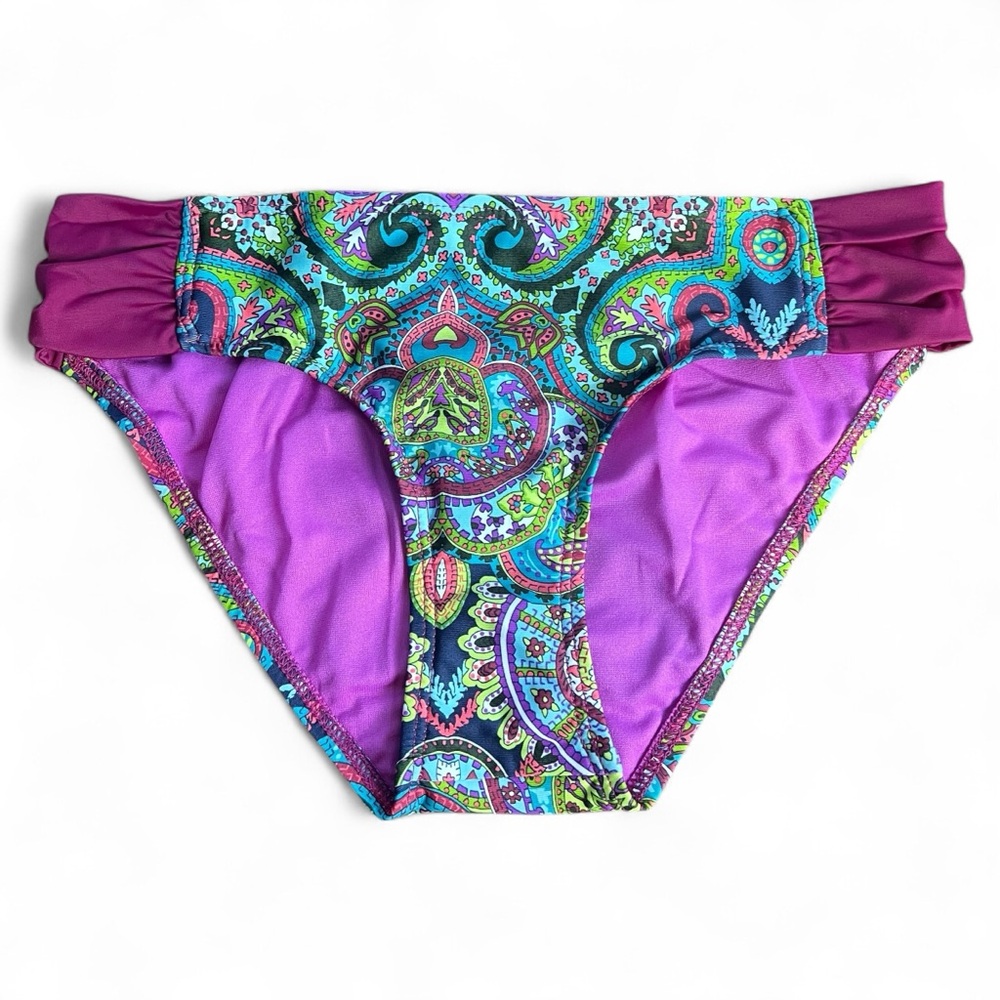 Title Nine Women’s Paisley Mosaic Floral Print Bikini Bottoms Separates NWT Sz S